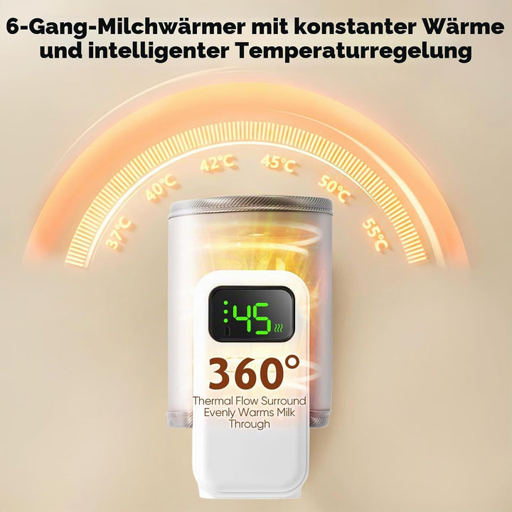 FlaschenwäRmer Baby Unterwegs,Tragbarer FlaschenwäRmer Baby Mit Lcd-Display,Mobiler FlaschenwäRmer B
