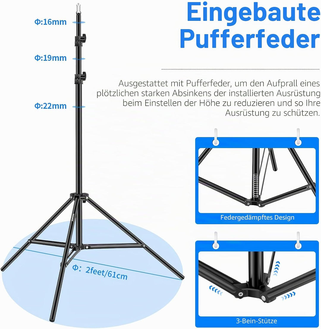 Neewer 190cm Beleuchtung Unterstützung Fotografie für Reflektor, Softbox, Licht, Regenschirm und Hin