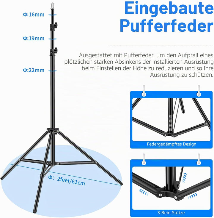Neewer 190cm Beleuchtung Unterstützung Fotografie für Reflektor, Softbox, Licht, Regenschirm und Hin
