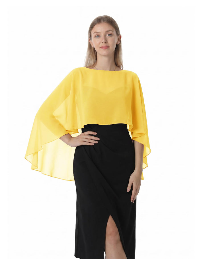 Damen Chiffon-umhang 001 Pashmina-Schal Einheitsgrösse Gelb, Einheitsgrösse Gelb