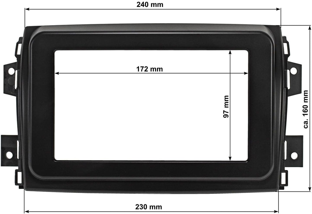 tomzz Audio 2414-101-2 Doppel DIN Radioblende kompatibel mit FIAT Ducato Serie 8 ab 2021 schwarz mit