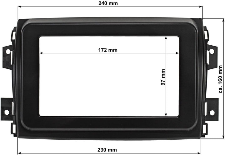 tomzz Audio 2414-101-2 Doppel DIN Radioblende kompatibel mit FIAT Ducato Serie 8 ab 2021 schwarz mit