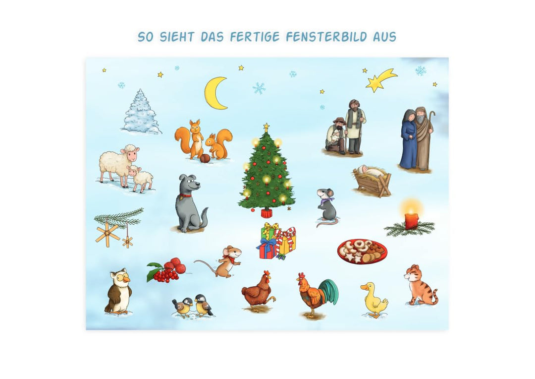 Ein Weihnachtsfest für Mia und Pia: Ein Adventskalender zum Vorlesen und Gestalten eines Fensterbild
