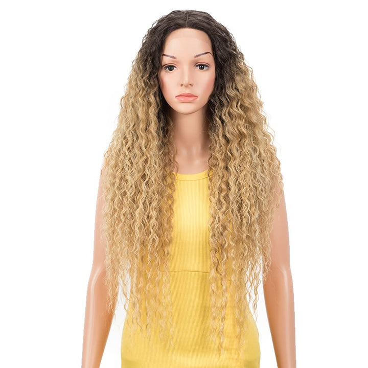DÉBUT Lace Front Perücke Lockige Perücke für Damen 70 cm 230g Kunsthaar Hitzebeständige Faser 130% D