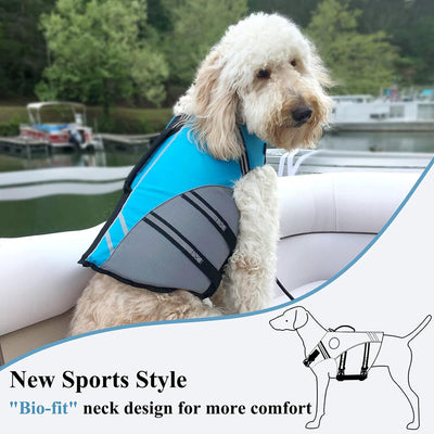 VIVAGLORY Sportstil Schwimmweste für Hunde mit Hervorragendem Auftrieb, Einstellbar & Langlebig Schw