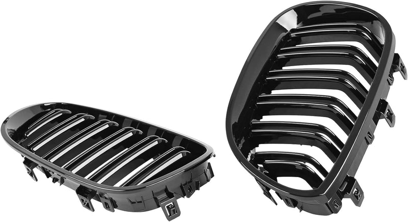 DOCAS Kühlergrill für 5er E60 E61 2003-2010 Nieren Doppelsteg Sport Glanz Schwarz 5er E60 E61 2003-2