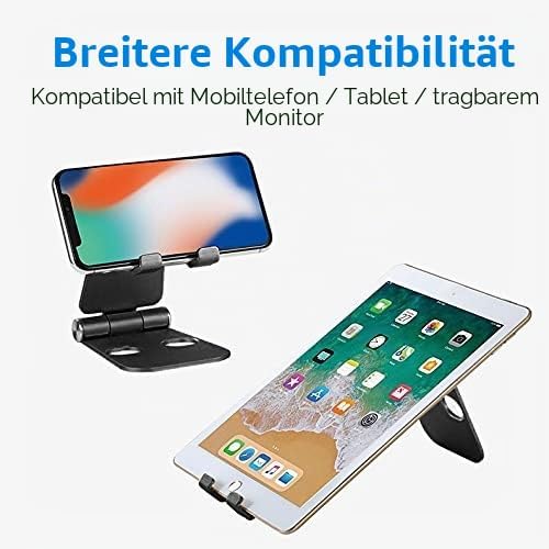 cocopar Monitorständer, verstellbarer Schreibtisch, Handyhalter, vollständig faltbar, Aluminium, kom