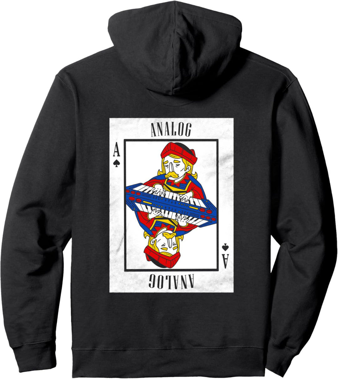 Analog Synthesizer Vintage Synth Spielkarte Studio Nerd Pullover Hoodie