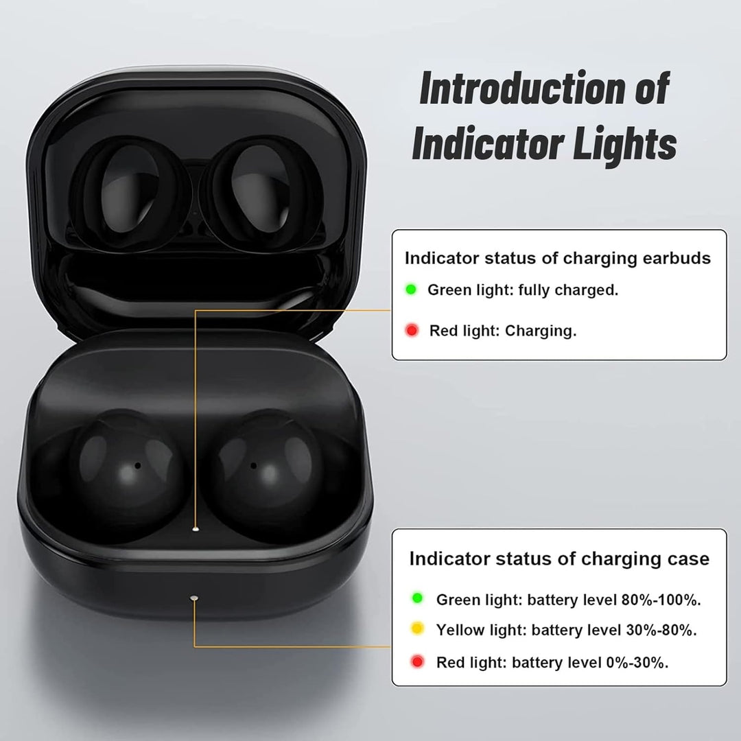 Cuifati Kabelloses Ladecase für Samsung Galaxy Buds 2, Unterstützt Kabelloses und Kabelgebundenes Qi