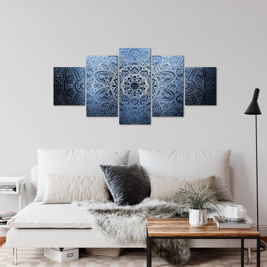 Runa Art Wandbilder Mandala 5 Teilig Bild auf Vlies Leinwand Deko Wohnzimmer Schlafzimmer Abstrakt B