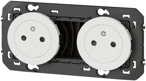 Legrand 600332 Doppelsteckdose 2P+T Oberfläche Dooxie, 16 A, vorverdrahtet, weisses Finish