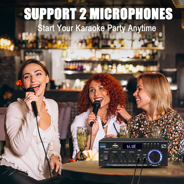 Stereo-Empfänger und Verstärker, Heim-Audio, Bluetooth, 5.0 A, Heimverstärker, FM-Radio, USB, SD-Kar