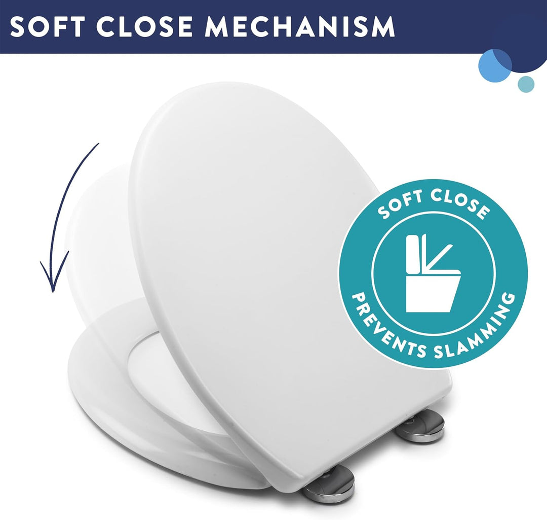 Croydex T.Seat SC Flex Fit WHT WL601722H, Kunststoff, weiss, 43 x 38 x 5 cm Standard Slow Close, Sta