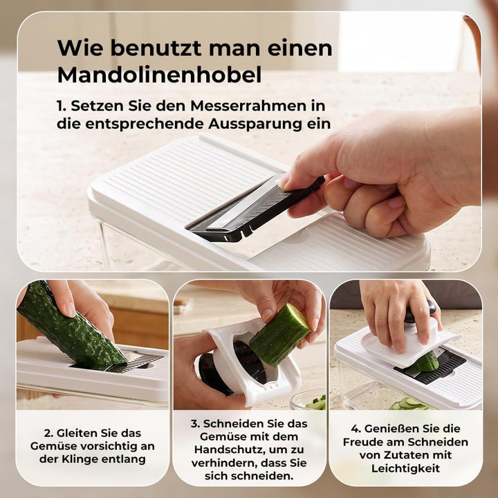 Gemüseschneider, Mandoline Gemüsehobel, Gurkenhobel Zwiebelschneider, 12 in 1 Multifunktionaler Gemü