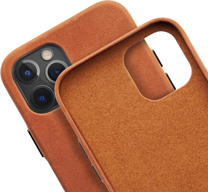 WIIUKA Hülle für iPhone 12/12 Pro, Deutsches Leder, Lederhülle extra Dünn, Premium Handyhülle, Case,