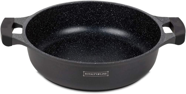 Royalty Line - RL-BR30M - Kochtopf Niedrig mit Glasdeckel, Antihaftbeschichteter, Induktionsgeeignet