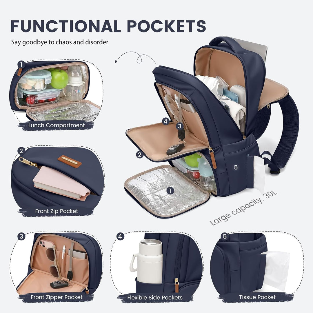 GOLF SUPAGS Lunch Rucksack, 16 Zoll Laptop Rucksack Schulrucksack mit Lsoliertes Kühltasche für Arbe