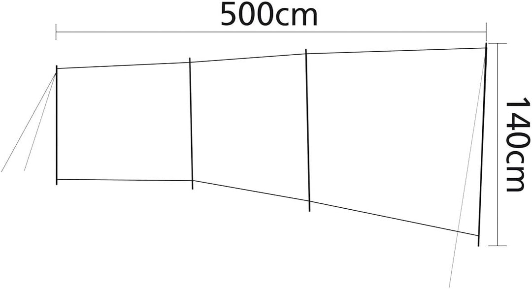 Bo-Camp Camping Windschutz XL Strand Zelt Garten Zaun Sichtschutz gross 500x140 anthrazit/grau, anth