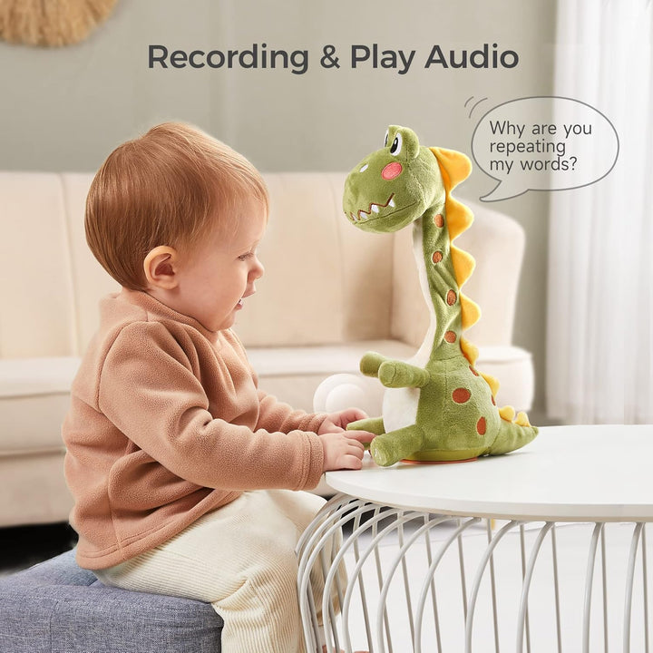 TUMAMA KIDS Sprechender Dinosaurier Spielzeug, Elektronische Dinosaurier Spielzeug Nachsprechen, Tan
