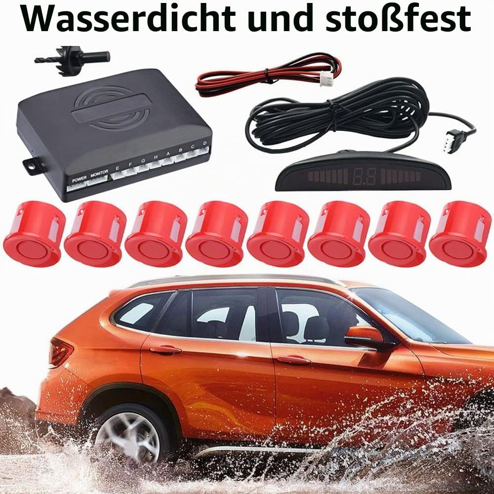 MOCNT Auto Einparkhilfe 8 Sensoren Rückfahrhilfe Kfz Rückfahrwarner Einparksystem Hinten Parksensore