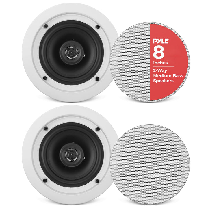 pyle pdic61rd 6,5 2-Wege-Decken-Unterputzkabel Full Range Paar Lautsprecher System weiss 17 cm, weis