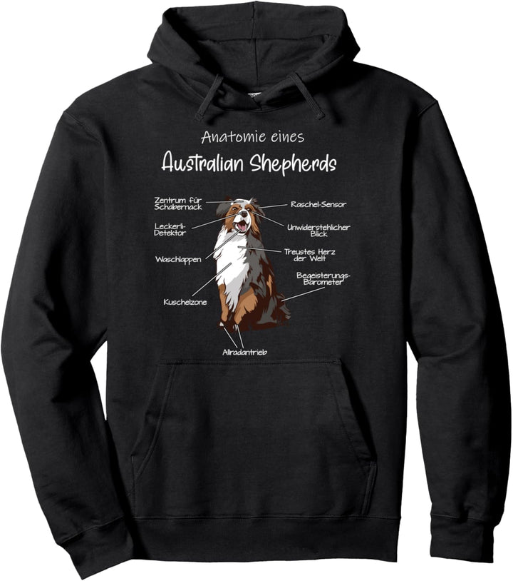 Anatomie eines Australian Shepherds | Aussie Hund Hunde Dog Pullover Hoodie