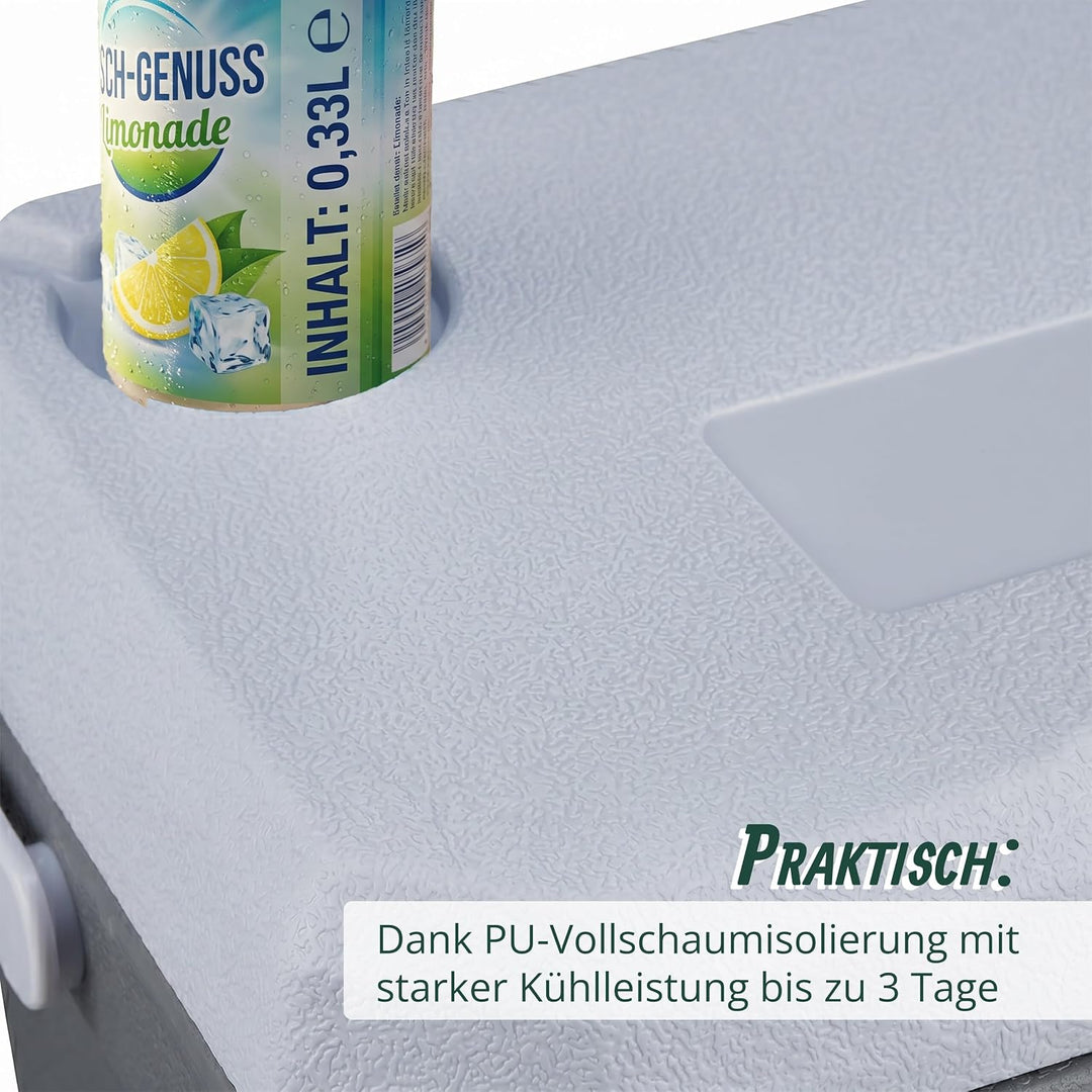 Relaxdays Kühlbox, 15 l, mit Kühlakku &amp; Griff, Camping, Picknick, ohne Strom, HBT 30 x 46 x 30 cm, I