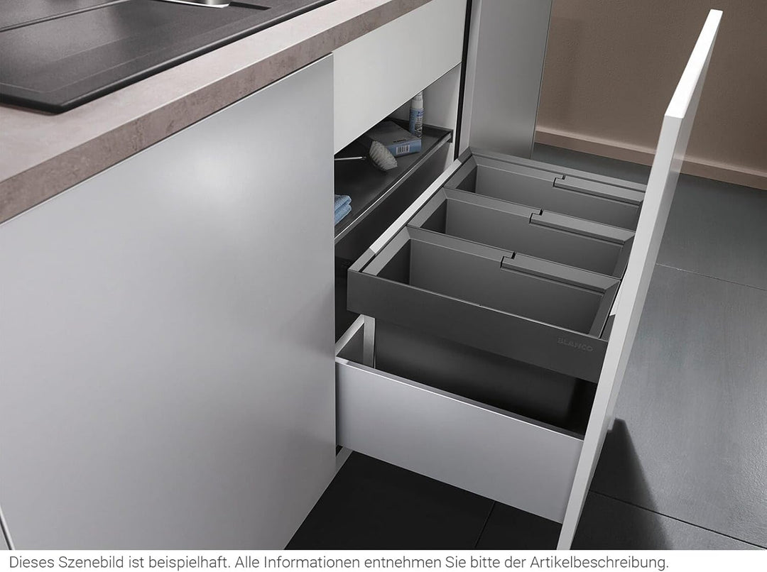 BLANCO Flexon II 60/3, Müllsystem für die Abfalltrennung in der Küche, mit 3 Mülleimern (je 15 l), z