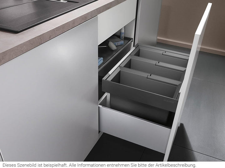 BLANCO Flexon II 60/3, Müllsystem für die Abfalltrennung in der Küche, mit 3 Mülleimern (je 15 l), z