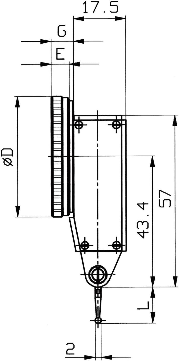 KÄFER Fühlhebelmessgerät K 30, Messbereich 0,8 mm, Ablesung 0,01 mm, 1 Stück, 30025