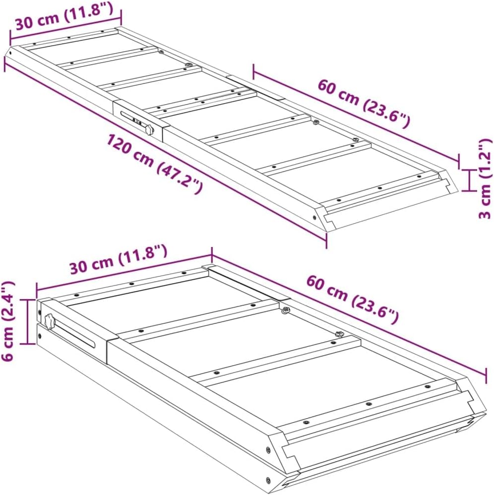 vidaXL Hunderampe Grün 120x30 cm Massivholz Tanne Grün 120 x 30 cm, Grün 120 x 30 cm