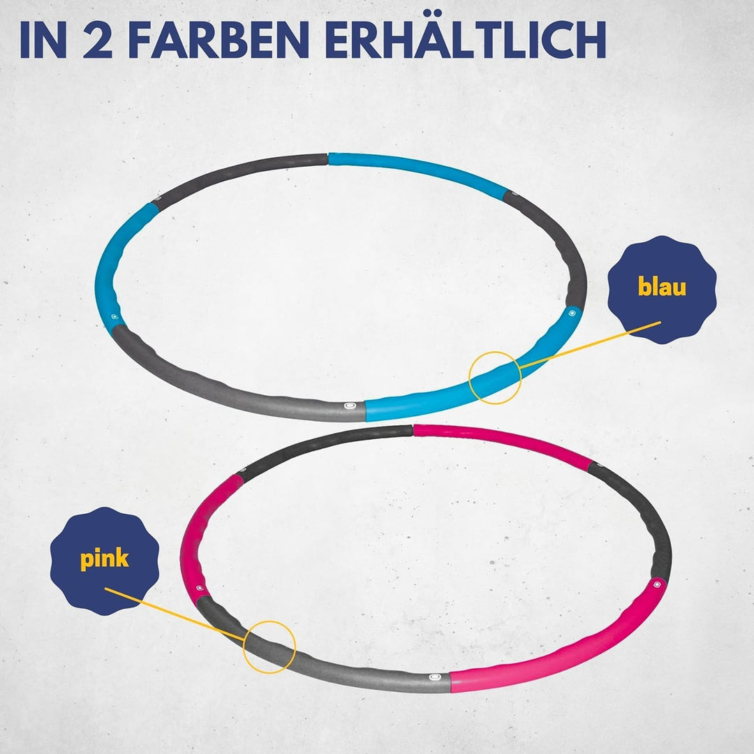 Best Sporting Hoop Fitnessreifen 100cm I 6-teilig I steckbar I Hula Hoop mit Gewicht I Zum Abnehmen