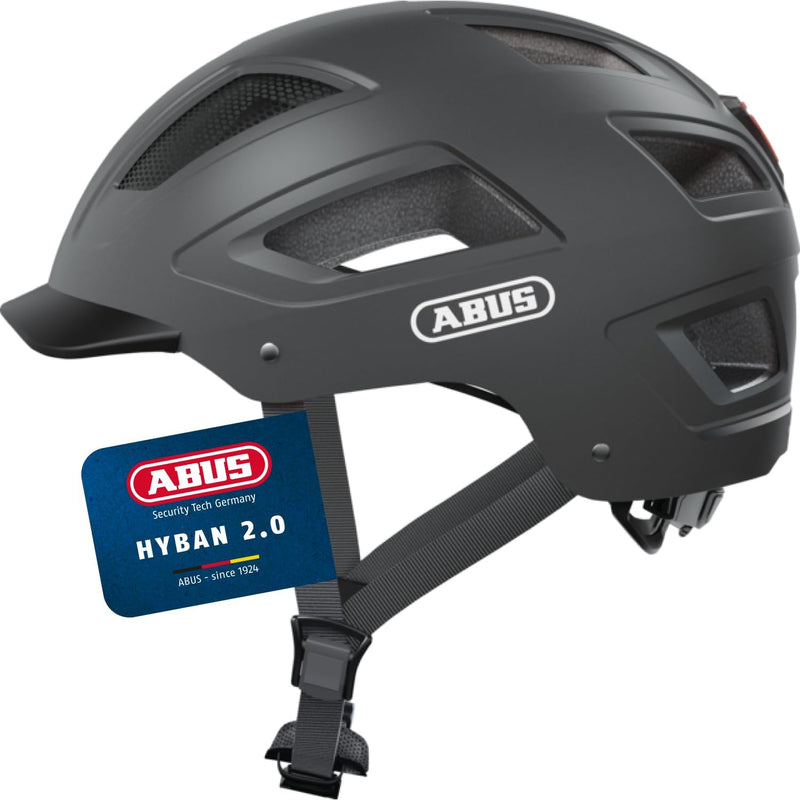 ABUS Stadthelm Hyban 2.0 - Fahrradhelm mit Rücklicht, ABS-Hartschale, guter Passform - für Damen und