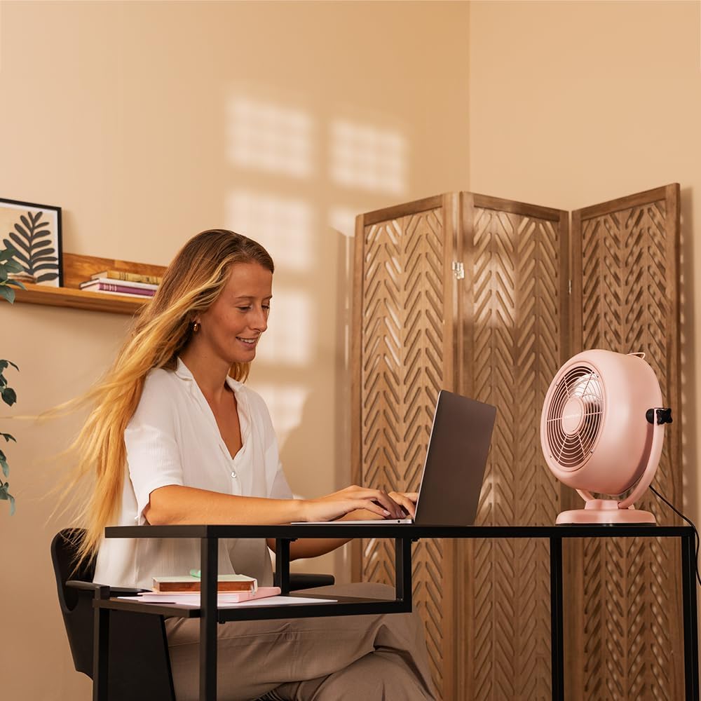 Cecotec - Tischventilatoren EnergySilence 800 RetroDesk Pink, 20 W Leistung, Durchmesser 20 cm, 3 ae