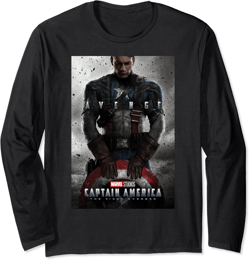 Marvel Studios Captain America Movie Poster Langarmshirt