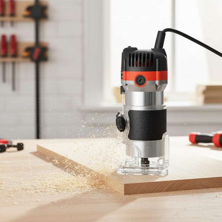 Kantenfräse, Einhand Holztrimmer Mit Präziser Fräsfunktion, Robuste Aluminium Kunststoff Konstruktio