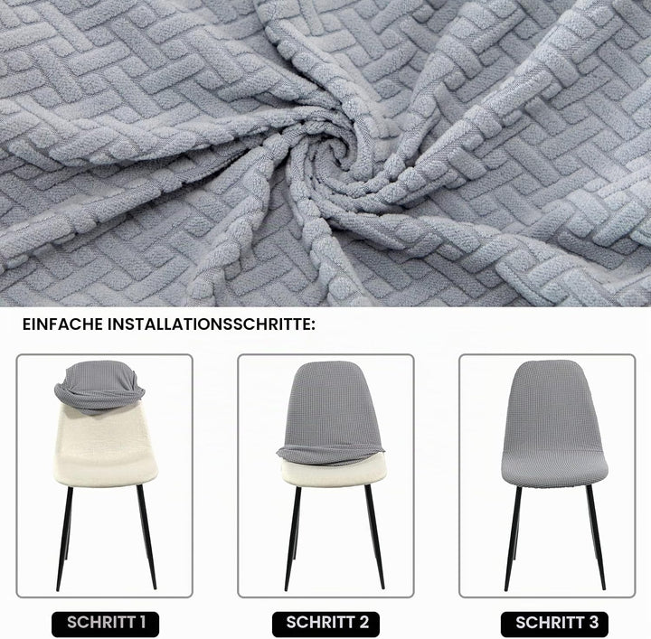 Lydevo Stuhlhussen 4er Esszimmer Strech Stuhlhussen für Esszimmerstühle Universal Waschbar Bezug Stu