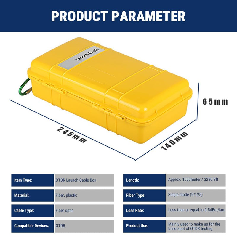Uadme Glasfaserkabel, OTDR Launch Cable Box, Glasfaser-Kabel SC/APC auf SC/APC Simplex Singlemode 9/