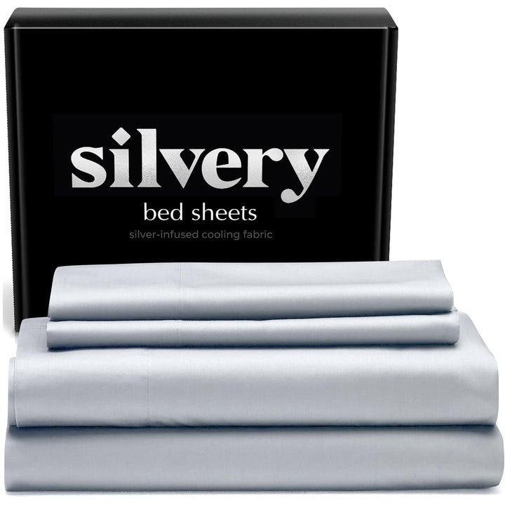 Silvery Silver Infused Bettwäsche-Set, preisgekrönter, selbstkühlender Stoff mit selbstreinigender S