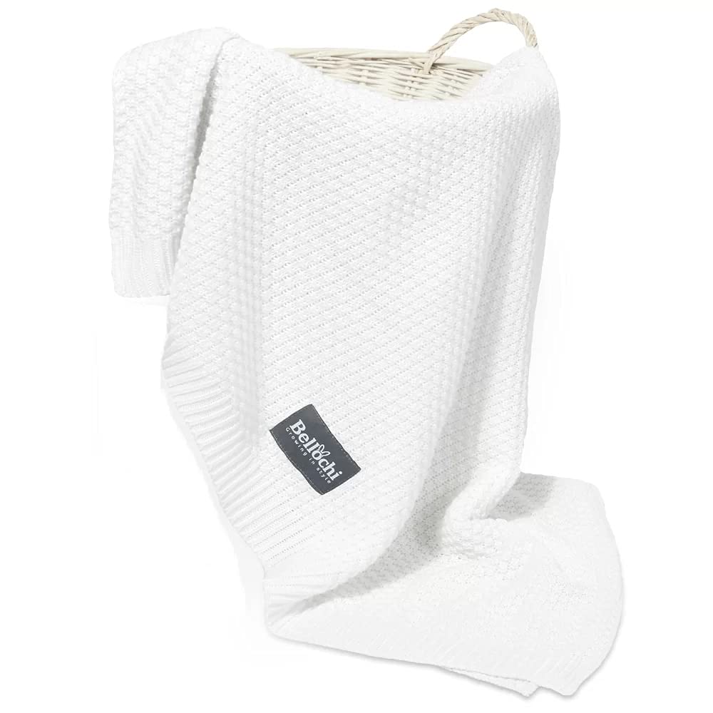 Bellochi Babydecke für Mädchen und Junge - 100% Bambus - Kuscheldecke Kinder Erstlingsdecke Strickde