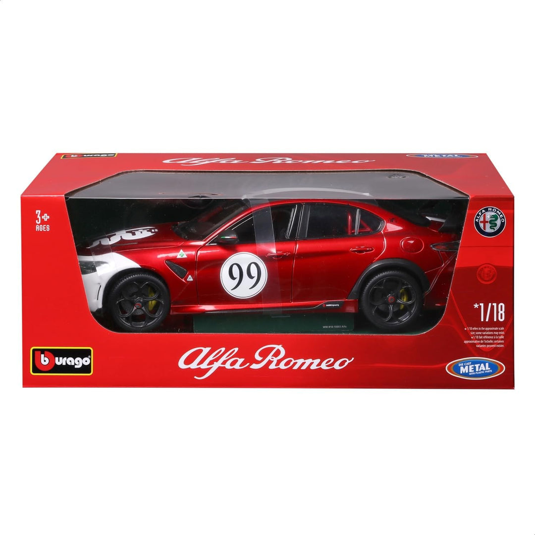 Bburago 11049R/W Miniaturauto aus der Kollektion, Alfa Red White