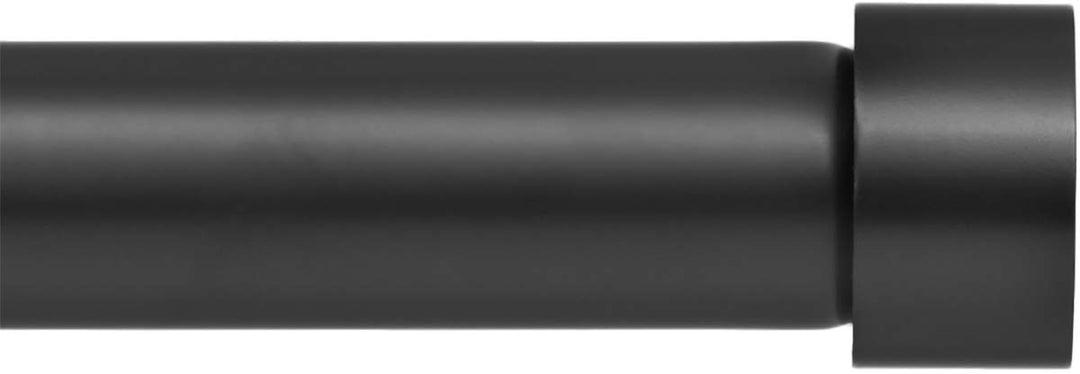 Vorhangstange, dekorativ, Ivilon-Endkappen-Design, 2,5 cm Durchmesser, 28 bis 120 cm, Schwarz, 28 to
