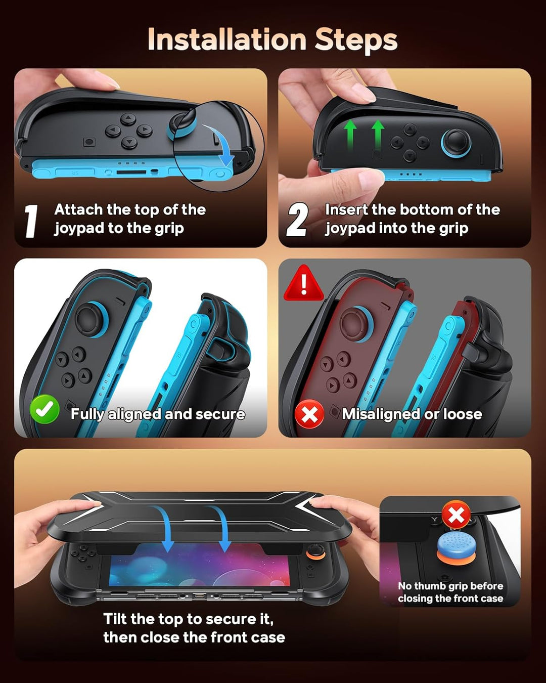 FYOUNG Andockbare Schutzhülle für Nintendo Switch 2, [Schutz in Militärqualität] Abnehmbare Ergonomi