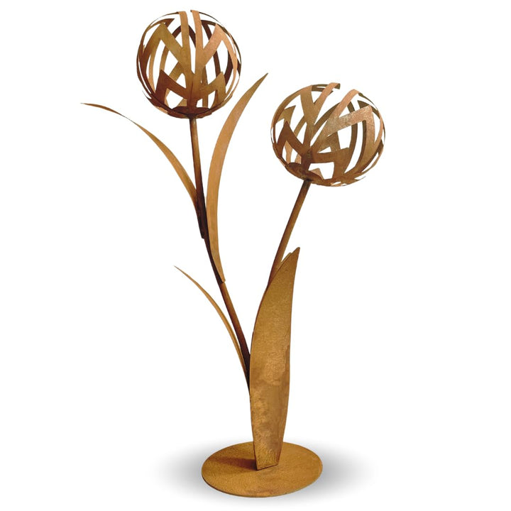 Terma 3D Blume Allium Esmee – XXL Deko-Blume aus Rost-Metall, 96 cm hoch, massiv & hochwertig mit St