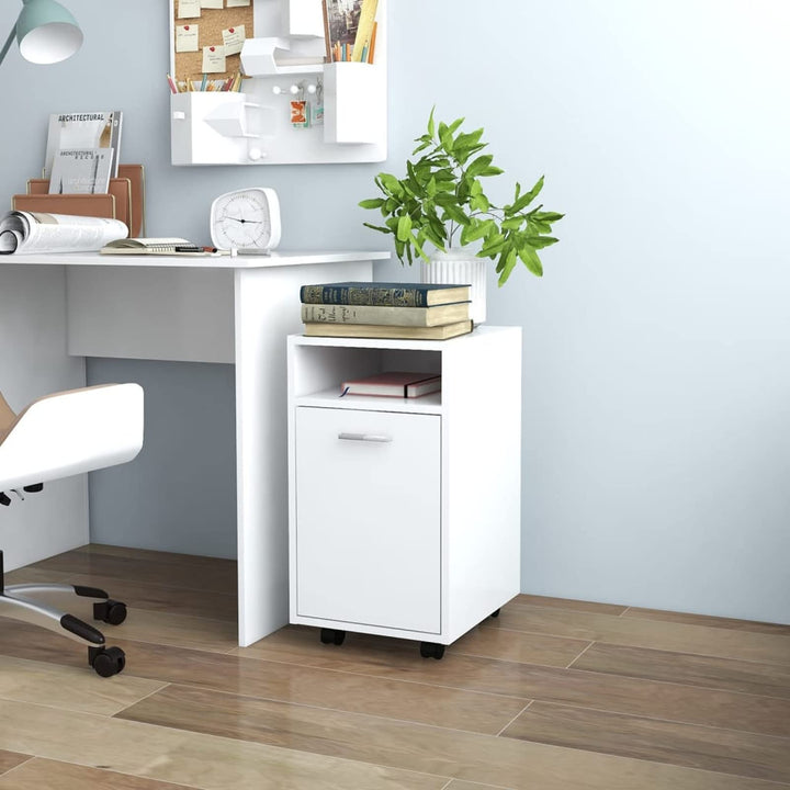 Gecheer Beistellschrank mit Rollen Rollcontainer Rollschrank Büroschrank Standschrank mit 2 Fächern