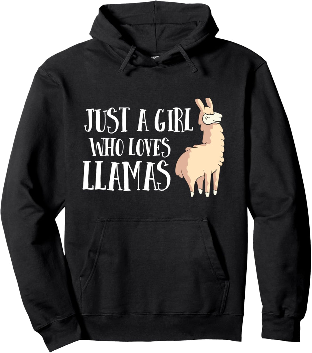 Lustiges Lamama-Girl "Just A Girl Who Loves Llamas" Pullover Hoodie