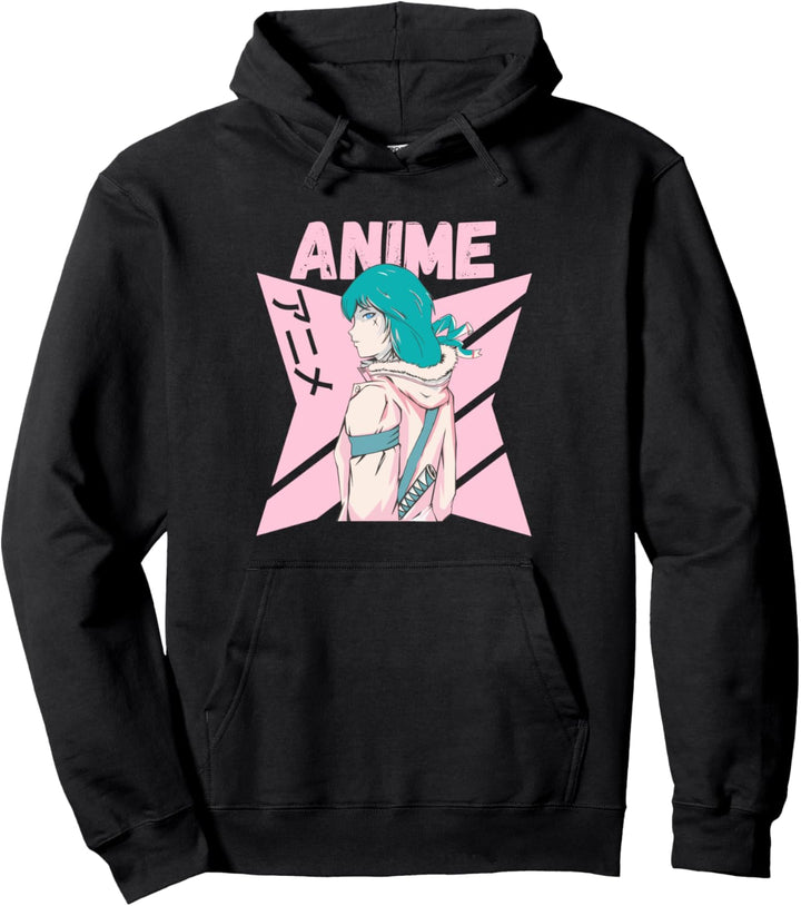 Confident Anime Girl - Kanji Anime-Design Pullover Hoodie