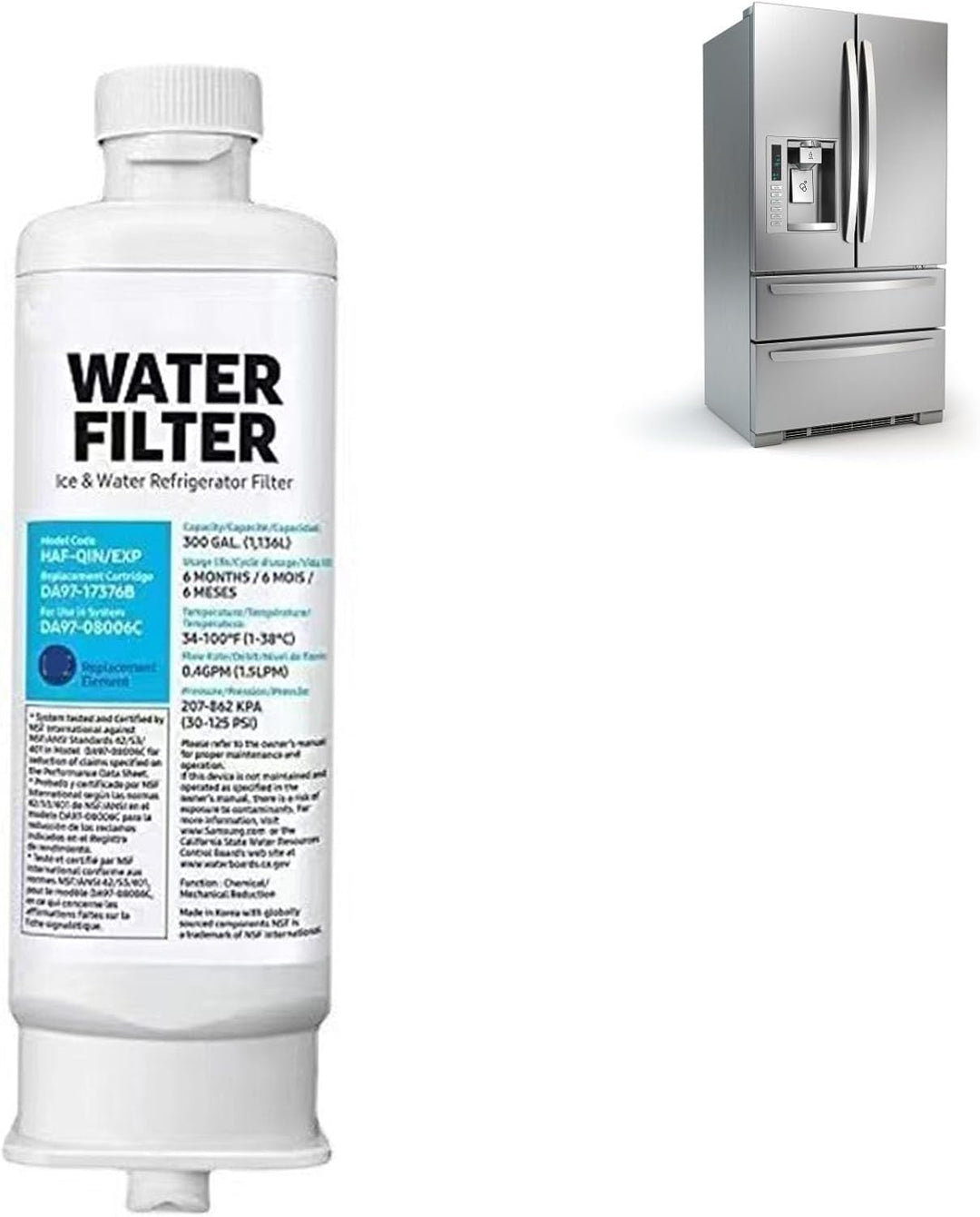Kühlschrankfilter, Kühlschrank-Wasserfilter DA97 17376B, Auslaufsicherer Ersatz-Kühlschrank-Wasserfi