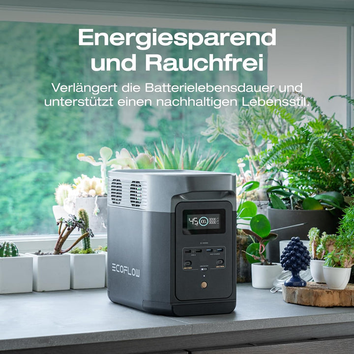 EF ECOFLOW DELTA 2 1024WhTragbare Powerstation mit XT60i Kabel, Solargenerator mit LiFeP04, erweiter