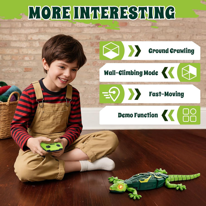Wall Crawler Gecko, Remote Controlled Crawling Chameleon, Fernbedienung Wand Gecko mit Leuchtenden A